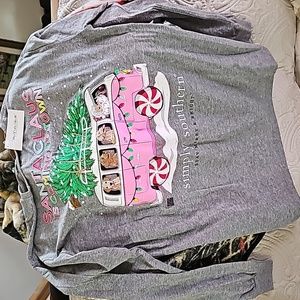 NWT Simply Southern Santa Claus is Coming to Town Long Sleeve Medium